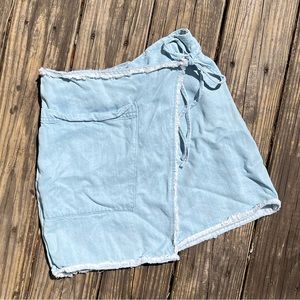 Splendid Denim Wrap Mini Skirt